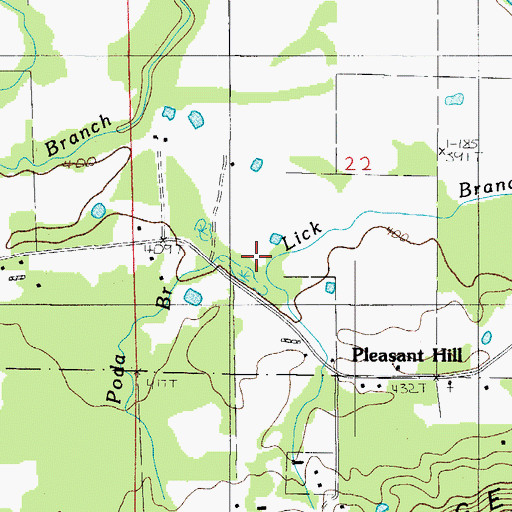 Topographic Map of Poda Branch, AR