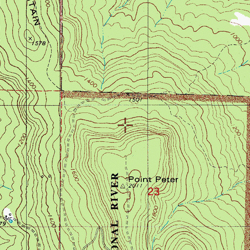 Topographic Map of Point Peter, AR