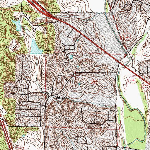 Topographic Map of Kage School (historical), MO