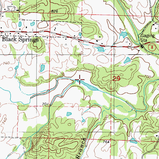 Topographic Map of Polk Creek, AR