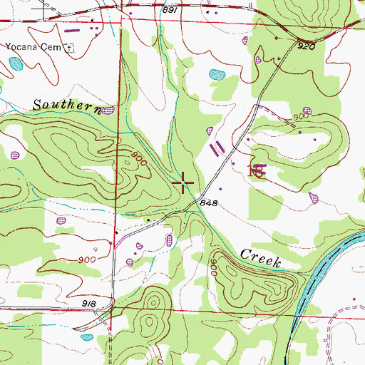 Topographic Map of Polk Creek, AR