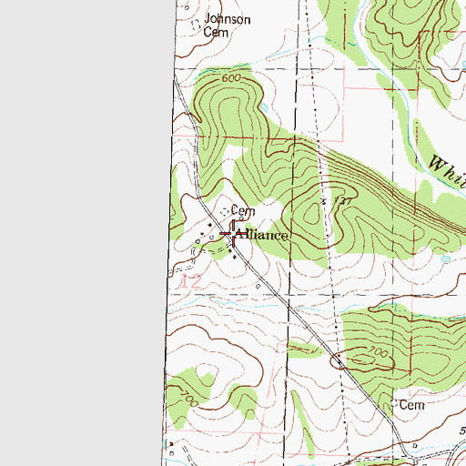 Topographic Map of Alliance, MO