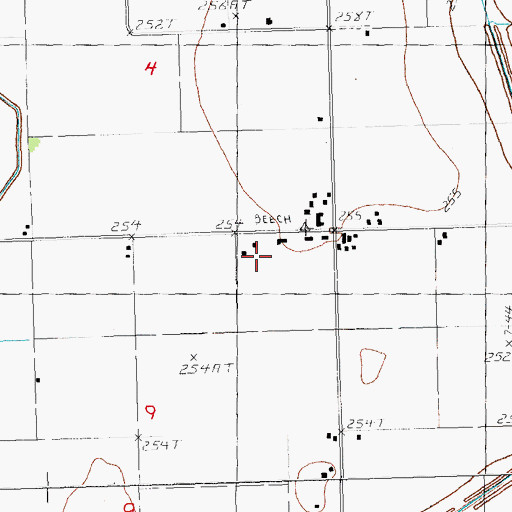 Topographic Map of Bible Grove Church (historical), MO