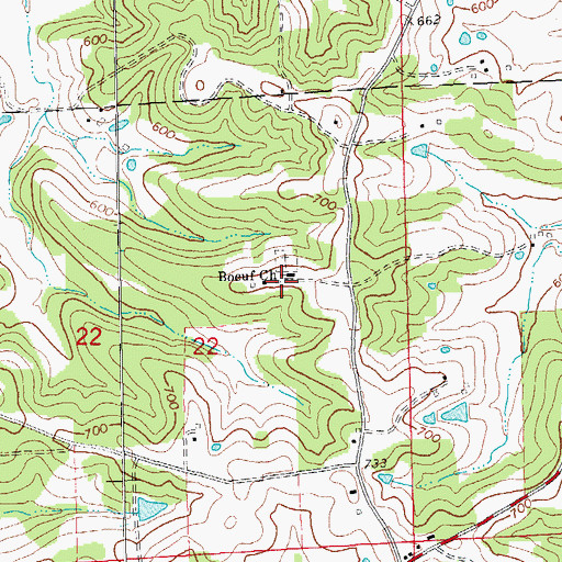 Topographic Map of Bethlehem Lutheran Church, MO