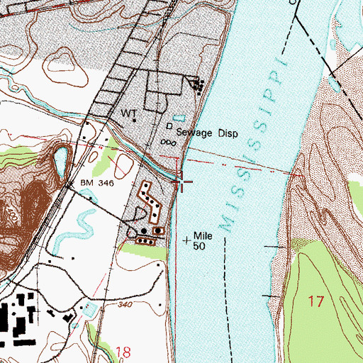 Topographic Map of Cape La Croix Creek, MO