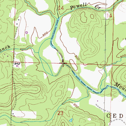 Topographic Map of Pollock Branch, AR