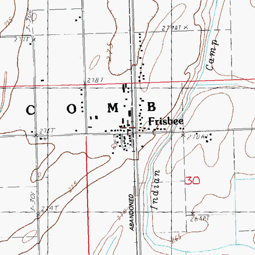 Topographic Map of Frisbee, MO