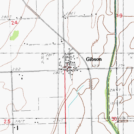 Topographic Map of Gibson, MO