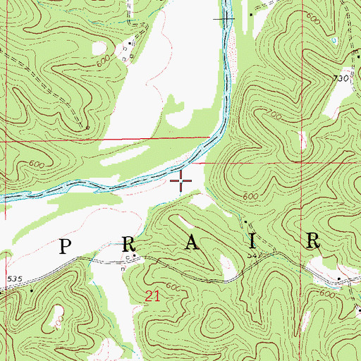 Topographic Map of Gibson Creek, MO