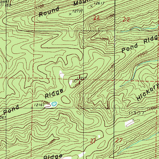Topographic Map of Pond Ridge, AR