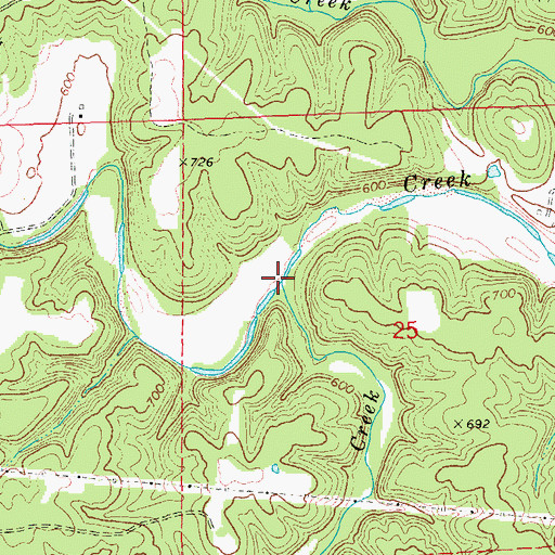 Topographic Map of Hickory Lick Creek, MO