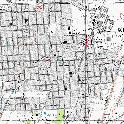 Topographic Map of Kennett, MO