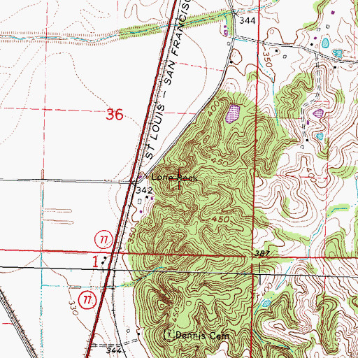 Topographic Map of Lone Rock, MO