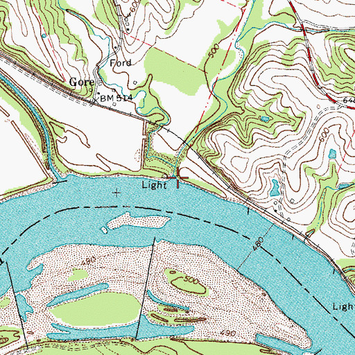 Topographic Map of Lost Creek, MO