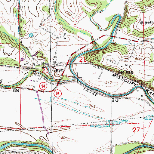 Topographic Map of Massie Creek, MO