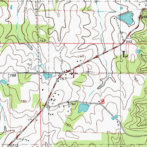 Topographic Map of McKelvey School, MO