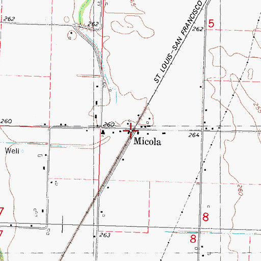 Topographic Map of Micola, MO