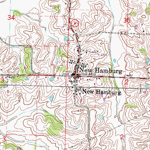 Topographic Map of New Hamburg, MO