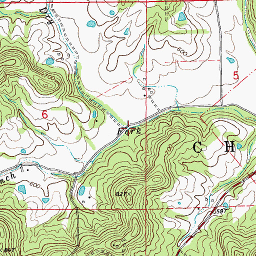 Topographic Map of Pepplemeyer Branch, MO