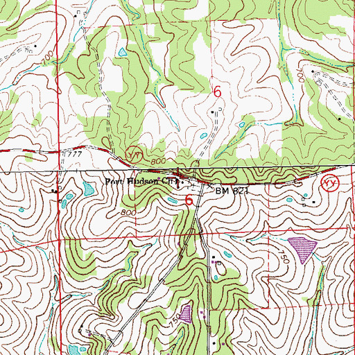 Topographic Map of Port Hudson Church, MO