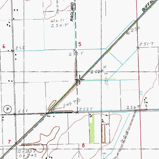 Topographic Map of Ragland Slough, MO