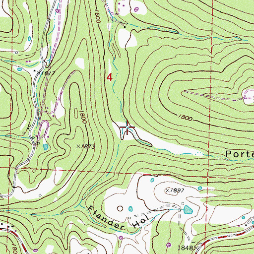 Topographic Map of Porter Hollow, AR