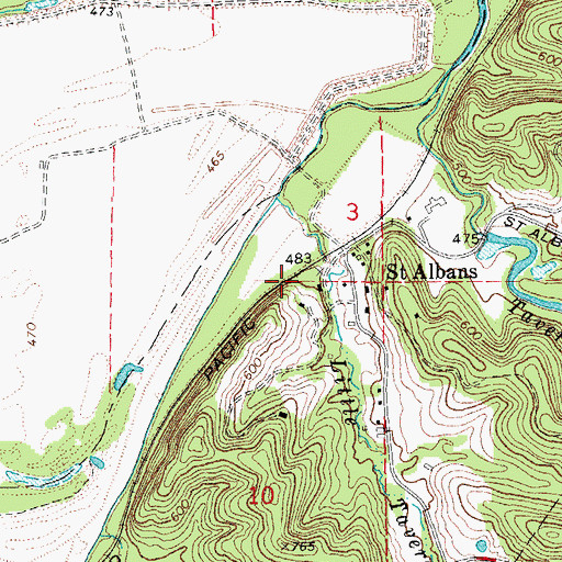 Topographic Map of Saint Albans, MO
