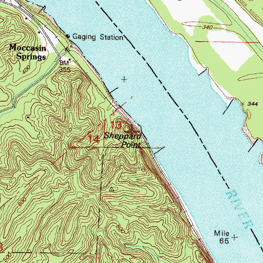 Topographic Map of Sheppard Point, MO