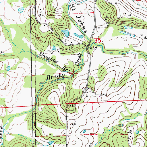 Topographic Map of Slaughter Branch, MO