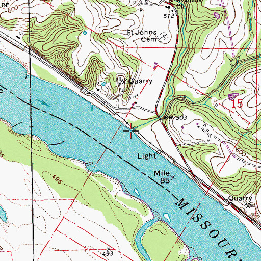 Topographic Map of Smith Creek, MO