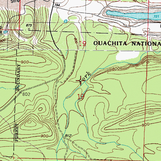 Topographic Map of Posey Creek, AR