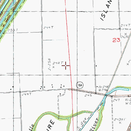 Topographic Map of Treasure Island, MO