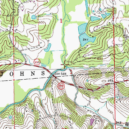 Topographic Map of Whisky Creek, MO