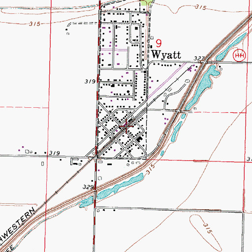 Topographic Map of Wyatt, MO