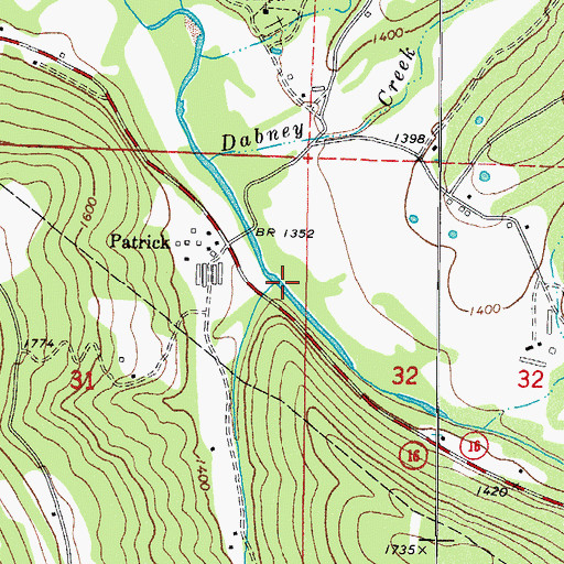 Topographic Map of Possum Creek, AR
