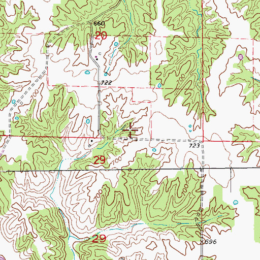 Topographic Map of Jordan School (historical), MO