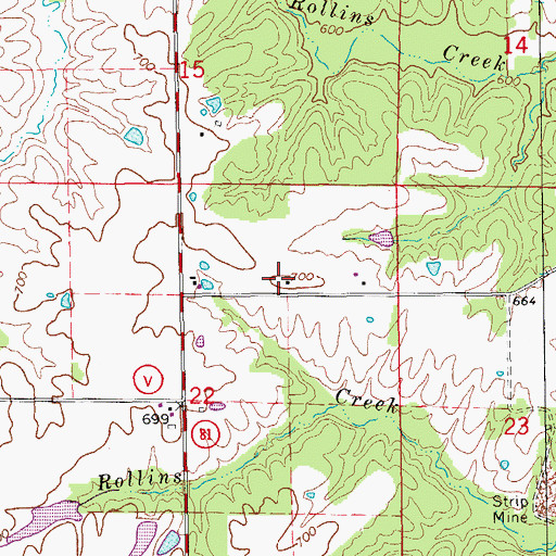 Topographic Map of Fairview School (historical), MO