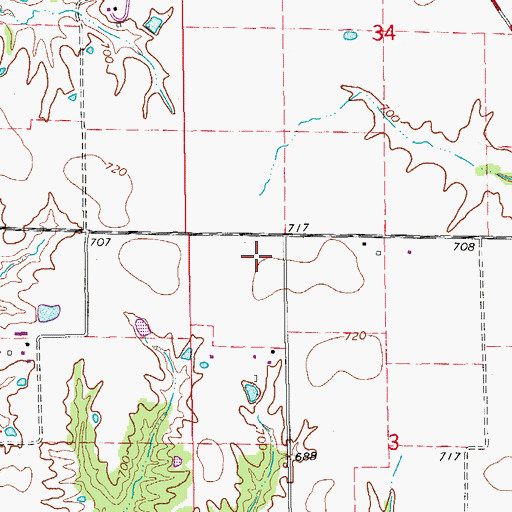 Topographic Map of Collins School (historical), MO