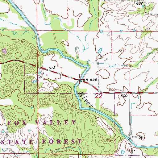 Topographic Map of Fehlhaber Bridge, MO