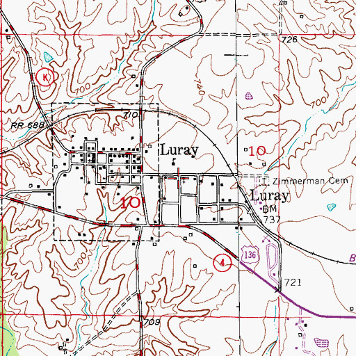 Topographic Map of Carmel, MO