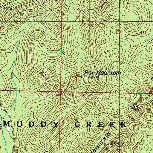 Topographic Map of Pot Mountain, AR