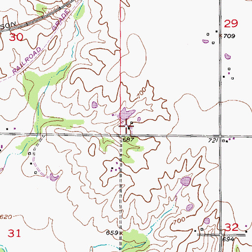 Topographic Map of Eureka School (historical), MO