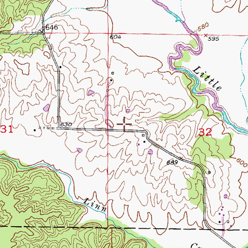 Topographic Map of Toops School (historical), MO