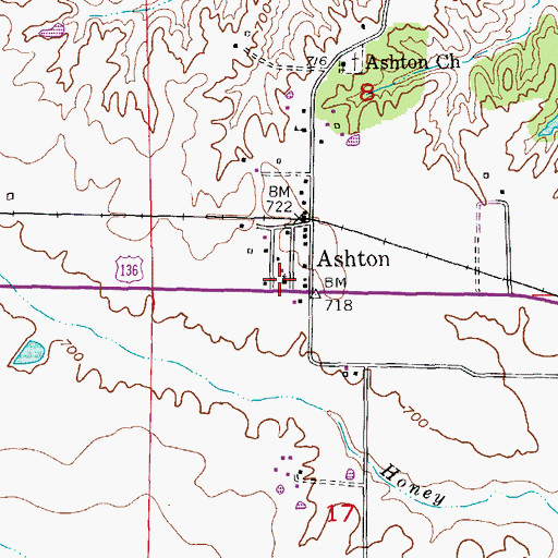Topographic Map of Cemetery Chapel, MO