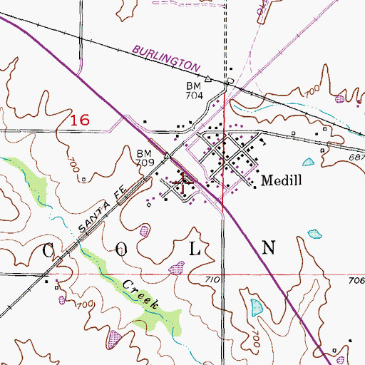 Topographic Map of Medill Presbyterian Church, MO