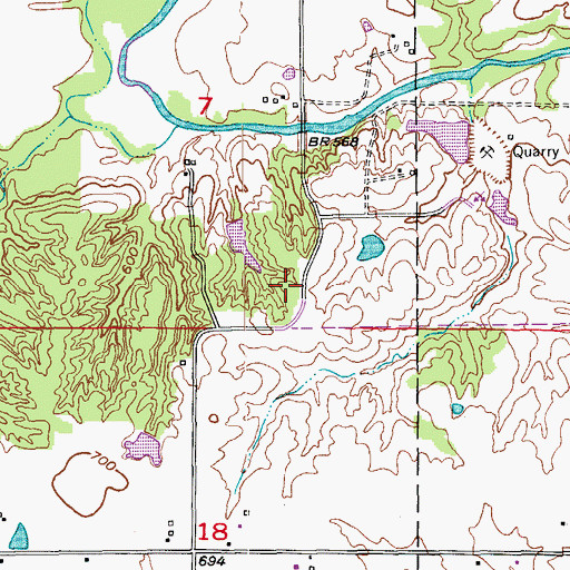 Topographic Map of Lincoln College (historical), MO