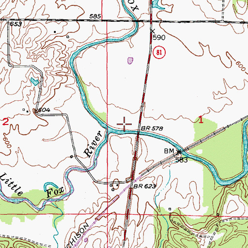 Topographic Map of Holmes Saw Mill, MO