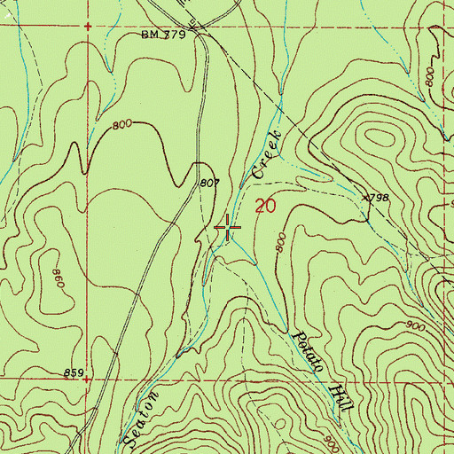 Topographic Map of Potato Hill Branch, AR
