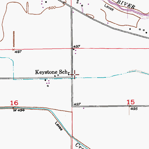 Topographic Map of Keystone Church (historical), MO