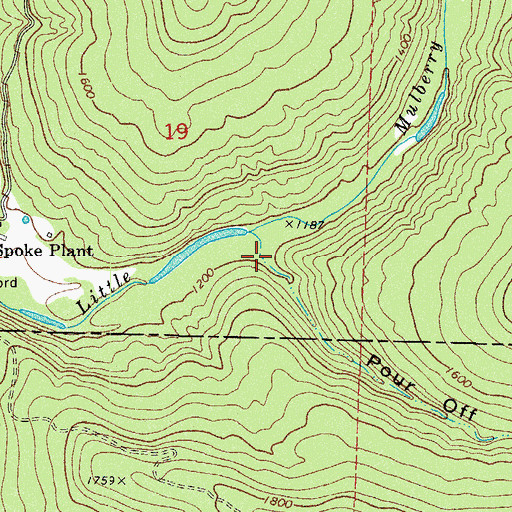 Topographic Map of Pour Off Hollow, AR